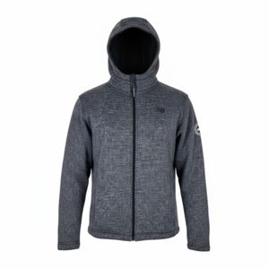 New Balance Jacket Men Size S Gray Hooded Sherpa Lined Full Zip Pockets Logo